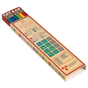 Sada 6 farebných ceruziek v drevenej škatuľke Rex London Periodic Table