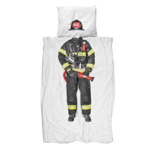 Bavlnené obliečky na jednolôžko Snurk Firefighter, 140 × 200 cm