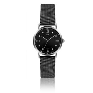 Dámske hodinky s remienkom z antikoro ocele v čiernej farbe Victoria Walls Kelly