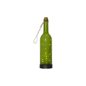 Zelené vonkajšie solárne LED svietidlo ve tvaru láhve Best Season Bottle