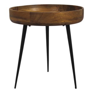 Príručný stolík z mangového dreva HSM Collection Ventura, ⌀ 40 cm