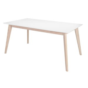 Biely jedálenský stôl s nohami z dubového dreva Interstil Century, dĺžka 160 cm