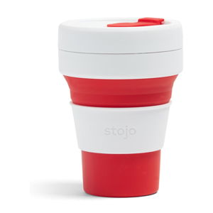 Bielo-červený skladací hrnček Stojo Pocket Cup, 355 ml