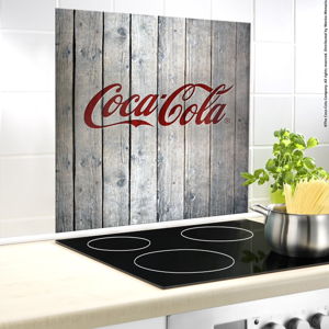 Sklenený kryt na stenu pri sporáku Wenko Coca-Cola Wood, 60 × 50 cm