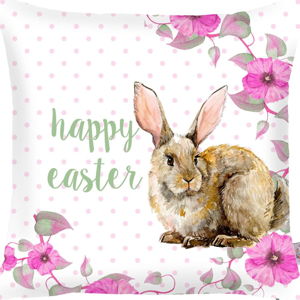 Obliečka na vankúš Apolena Rabbit Wishes Happy Easter, 43 × 43 cm