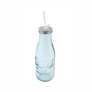 Fľaša so slamkou z recyklovaného skla Esschert Design Coca Cola, 600 ml