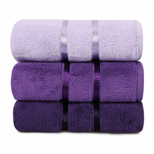 Súprava 3 fialových bavlnených uterákov Hobby Dolce, 50 x 90 cm
