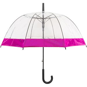 Transparentný tyčový dáždnik s automatickým otváraním Ambiance Pink, ⌀ 85 cm