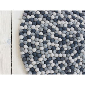 Tmavosivý guľôčkový vlnený koberec Wooldot Ball rugs, ⌀ 200 cm