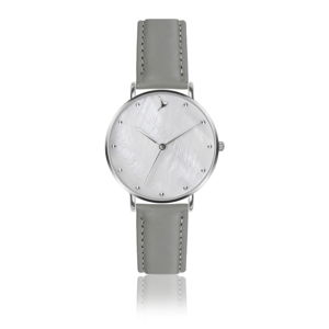 Dámske hodinky s šedým remienkom z pravej kože Emily Westwood Seashell