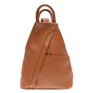 Hnedý kožený batoh Carla Ferreri