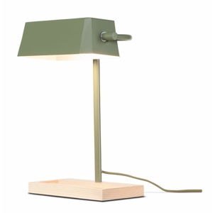Stolová lampa s kovovým tienidlom v zeleno-prírodnej farbe (výška 40 cm) Cambridge – it's about RoMi