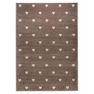 Hnedý koberec s bodkami KICOTI Beige Dots, 240 × 330 cm