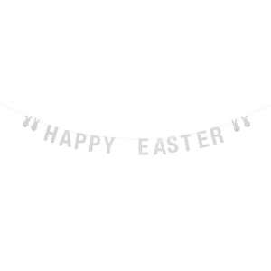 Biela papierová girlanda Bloomingville Happy Easter, dĺžka 200 cm