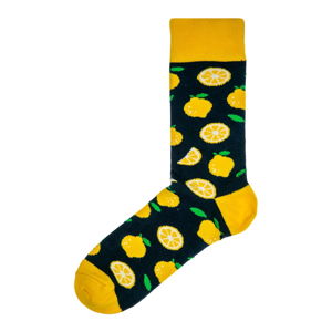 Pánske zeleno-žlté ponožky Black & Parker London Lemon, veľkosť 41 - 45