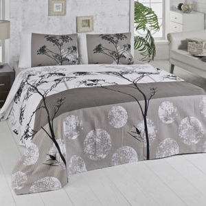 Ľahká hnedá prikrývka cez posteľ na dvojlôžko Belezza Grey, 200 × 230 cm