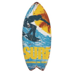 Sada 4 nástenných kovových dekorácií Geese Surfboard