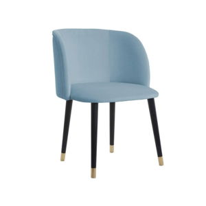 Modrá jedálenská stolička s detailmi v zlatej farbe JohnsonStyle Curvy