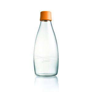 Oranžová sklenená fľaša ReTap s doživotnou zárukou, 800 ml