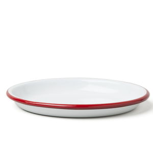 Veľký servírovací smaltovaný tanier s červeným okrajom Falcon Enamelware, ø 14 cm
