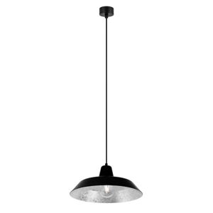 Čierne stropné svietidlo s vnútrajškom v striebornej farbe Bulb Attack Cinco, ∅ 35 cm