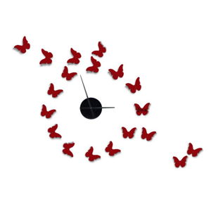 Nástenné samolepiace hodiny Mauro Ferretti Butterflies, 80 × 100 cm