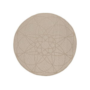 Béžový vonkajší koberec Floorita Tondo Ecru, ⌀ 194 cm