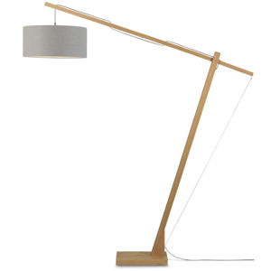 Stojacia lampa so svetlosivým tienidlom a konštrukciou z bambusu Good&Mojo Montblanc