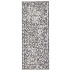 Sivo-krémový obojstranný koberec vhodný aj do exteriéru Bougari Curacao, 80 × 150 cm