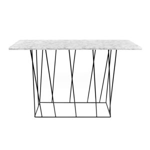 Biely mramorový konzolový stolík s čiernymi nohami TemaHome Heli×