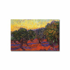 Nástenná reprodukcia na plátne Vincent Van Gogh Olive Trees, 70 × 45 cm