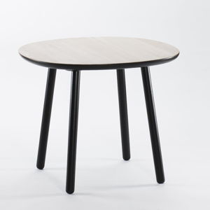 Čierno-biely jedálenský stôl z masívu EMKO Naïve, 90 cm