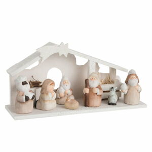 Biela keramická vianočná dekorácia J-Line Nativity