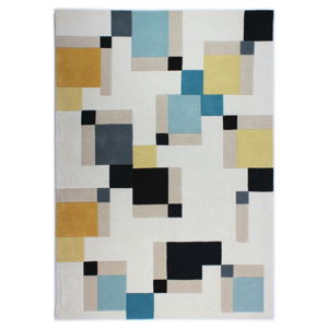 Modrý koberec Flair Rugs Illusion Abstract Blocks, 80 × 150 cm