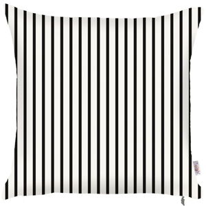 Čierno-biela obliečka na vankúš Apolena Pinky Light Stripes, 43 × 43 cm