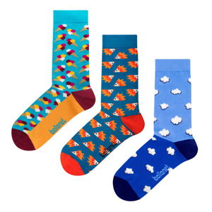 Set 3 párov ponožiek Ballonet Socks Novelty Blue v darčekovom balení, veľkosť 41 - 46
