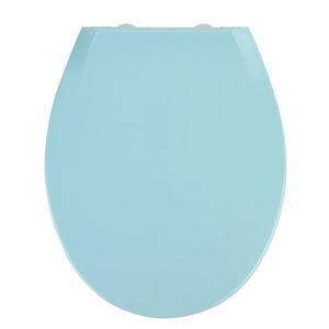 Modré WC sedadlo s jednoduchým zatváraním Wenko Kos, 44 × 37,5 cm