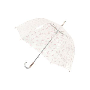 Dámsky transparentný tyčový dáždnik odolný proti vetru Ambiance Pink Constellation, ⌀ 85 cm