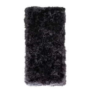 Čierny koberec z ovčej kožušiny Royal Dream Zealand, 140 × 70 cm