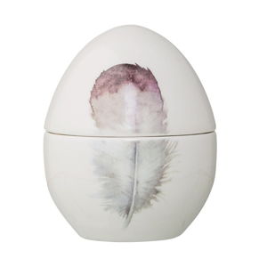 Dekoratívna kameninová dóza v tvare vajca Bloomingville Feather