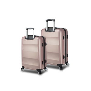 Sada 2 ružových cestovných kufrov na kolieskach s USB porty My Valice LASSO Cabin & Medium