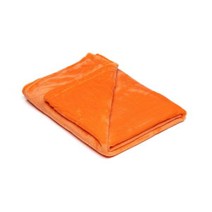 Oranžová mikroplyšová deka My House, 150 × 200 cm