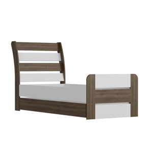 Jednolôžková posteľ Poli Walnut White, 104 × 201 cm
