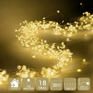 Svetelných LED reťazí v zlatej farbe Unimasa Guirnalda, 360 svetielok