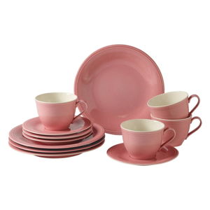 12-dielny ružový porcelánový set riadu na kávu Like by Villeroy & Boch Group