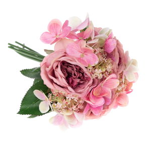 Umelá dekoratívna kytica hortenzií a ruže Dakls Pessa