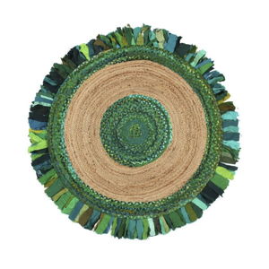 Okrúhly koberec z juty a bavlny Eco Rugs Verde, Ø 120 cm