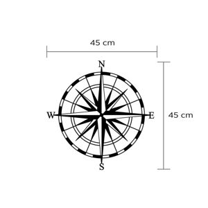 Nástenná kovová dekorácia Compass