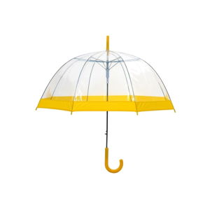 Transparentný tyčový dáždnik so žltými detailmi Birdcage Border, ⌀ 85 cm
