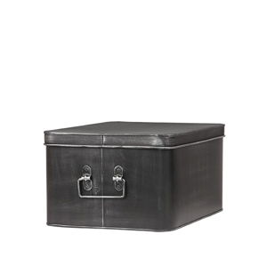 Čierny kovový úložný box LABEL51 Media, šírka 35 cm